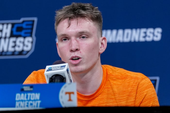 Tennessee Volunteers G Dalton Knecht during media availabilities at the NCAA Tournament. (Photo by Jim Dedmon of USA Today Sports)